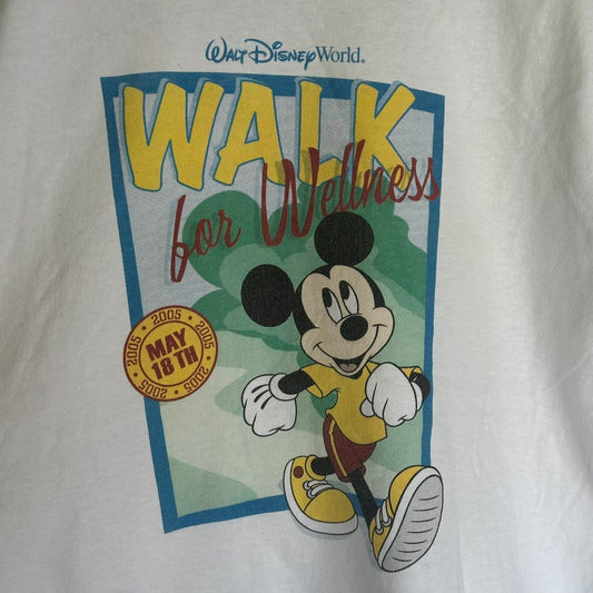 Vintage Y2K Walt Disney World 2005 Mickey Mouse T-Shirt White M Kidcore Cartoon