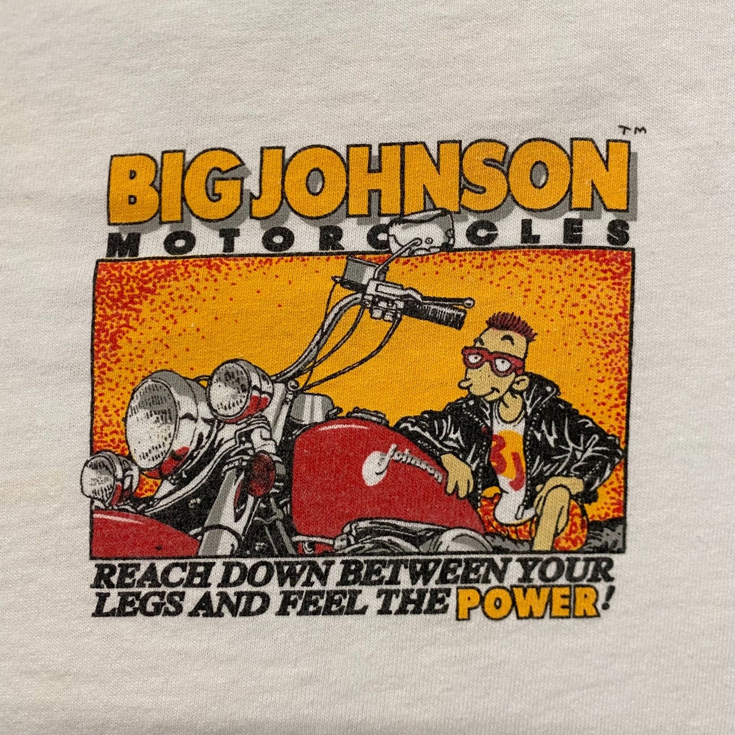 Vintage 90s Big Johnson Motorcycles Single Stitch Funny Tee