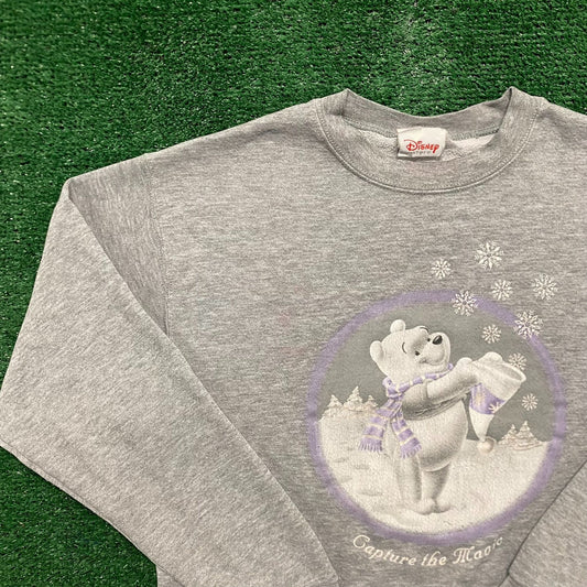 Vintage 90s Winnie the Pooh Winter Snow Crewneck Sweatshirt