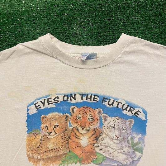 Cute Tiger Cubs Vintage 90s Baby Animals Nature T-Shirt