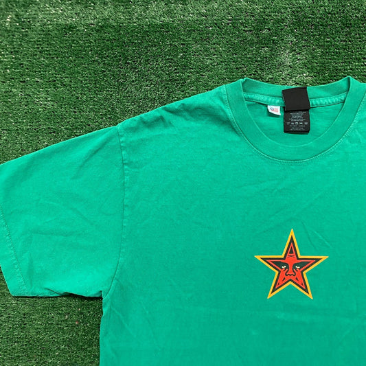 Vintage 90s Obey Propaganda Star Logo Art Skater Punk Tee