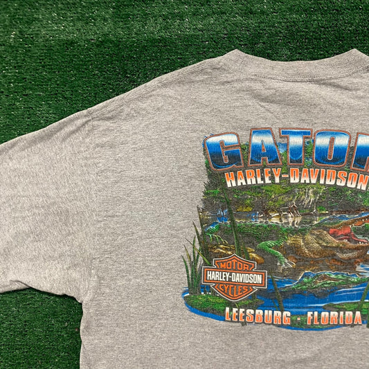 Vintage Harley Davidson Florida Gator Motorcycle Punk Tee