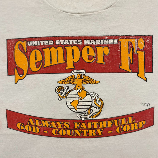 Vintage 80s Marines Semper Fi Single Stitch Military Tee