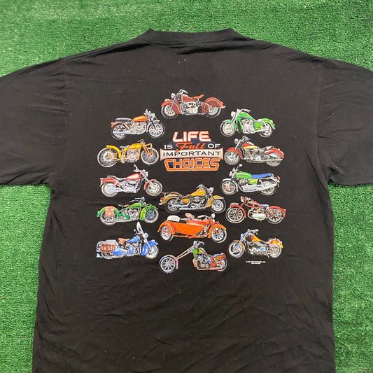 Vintage Y2K Baggy Essential Choppers Choices Biker T-Shirt
