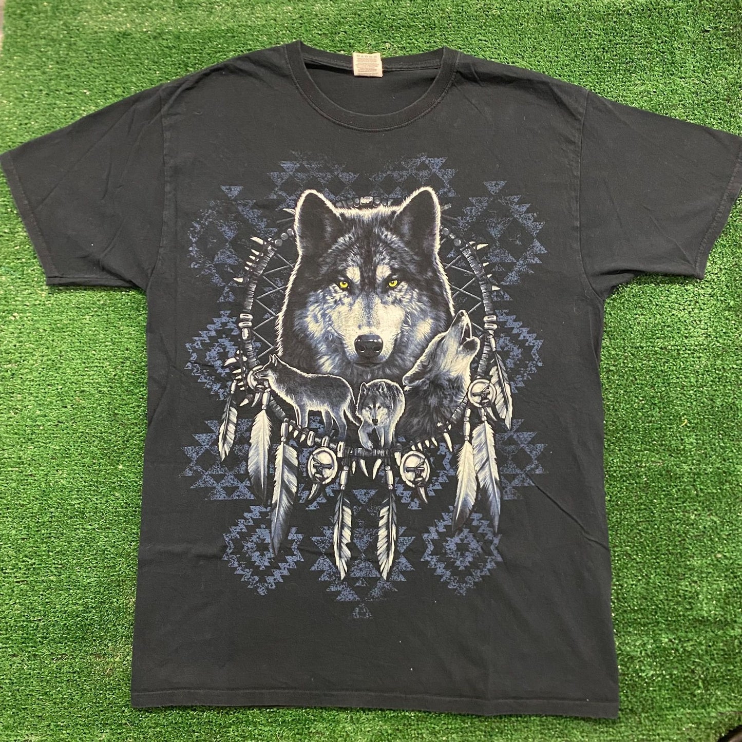 Native American Wolf Vintage Western Nature Animals T-Shirt