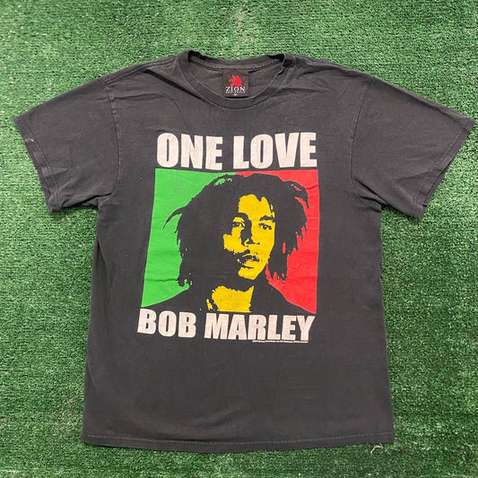 Vintage Y2K Bob Marley One Love Zion Essential Band T-Shirt