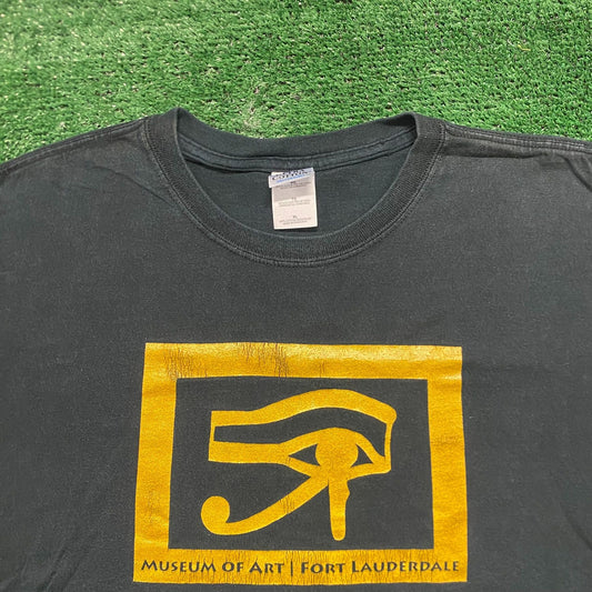 Vintage Y2K Egyptian Hieroglyphics Eye Art Museum T-Shirt