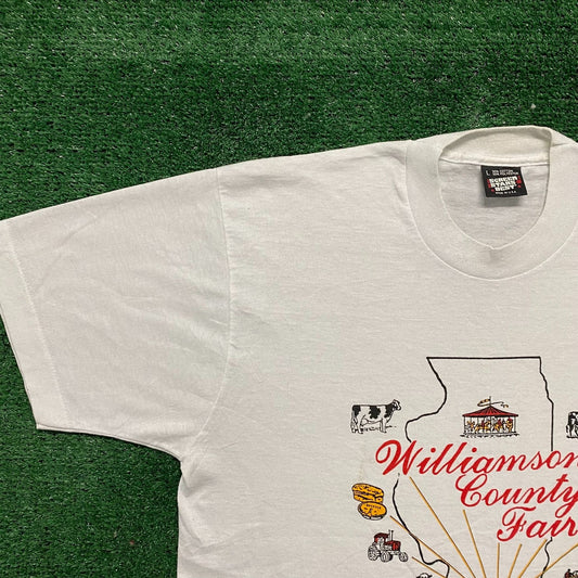 Vintage 90s Williamson County Fair Illinois Single Stitch Tee