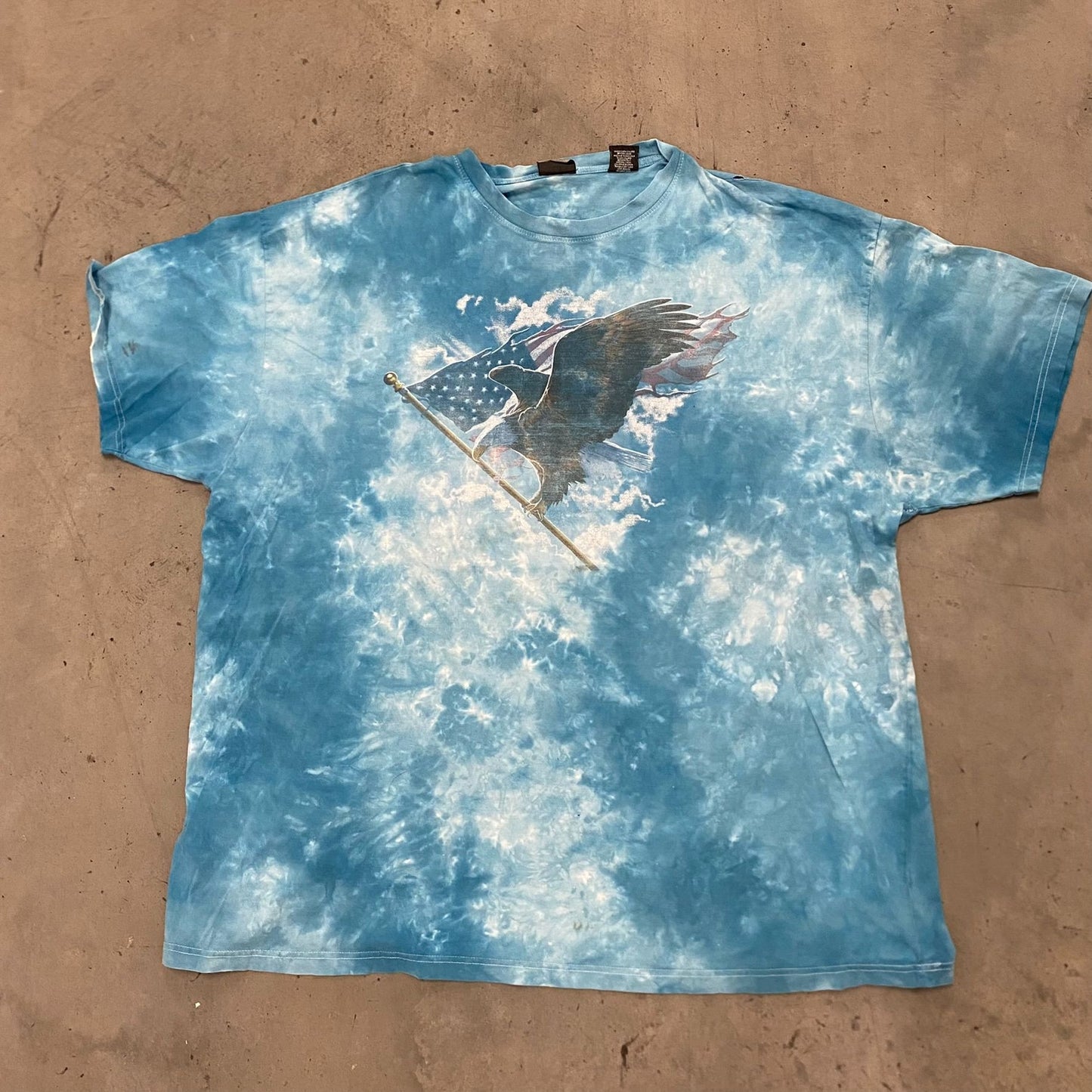 Vintage Y2K Liquid Blue Eagle Nature Essential Animal Tee