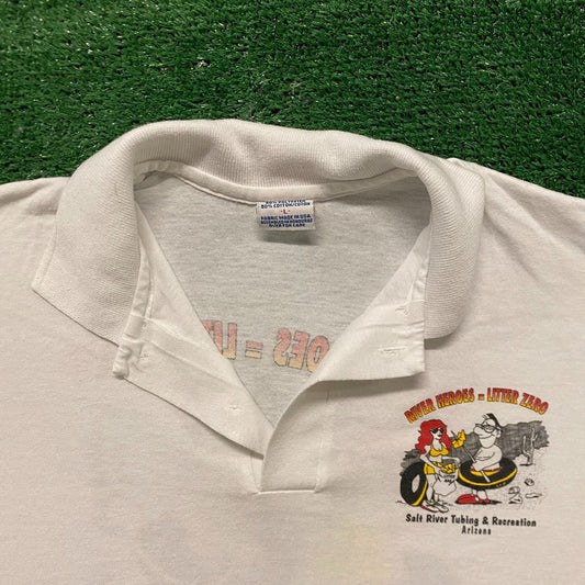 River Hero Litter Vintage 90s Environment Polo Shirt