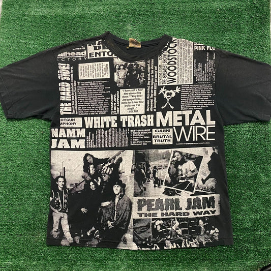 Vintage 90s Pearl Jam Grunge Metal Band T-Shirt