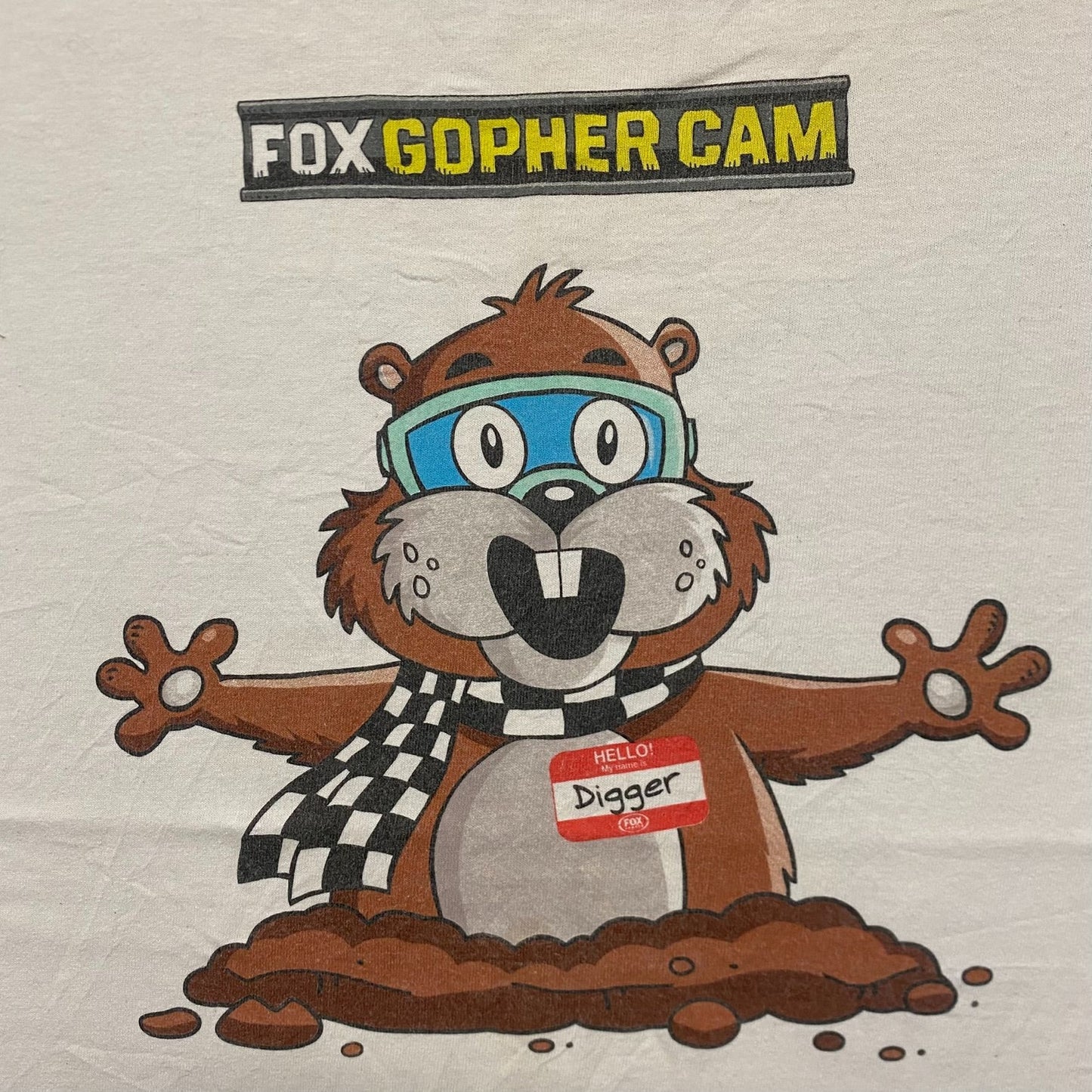 Vintage Y2K NASCAR FOX Sports Gopher Cam Racing Baggy Tee
