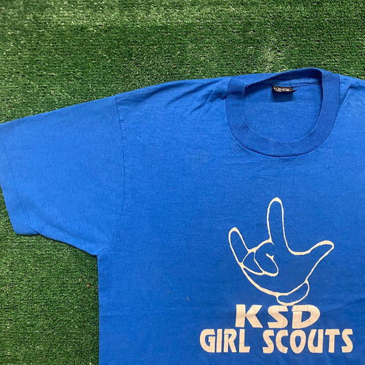 Vintage 80s Girl Scouts Essential Single Stitch T-Shirt