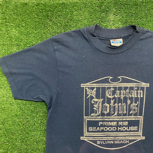 Vintage 80s Captain John Single Stitch Sun Faded Tourist Tee