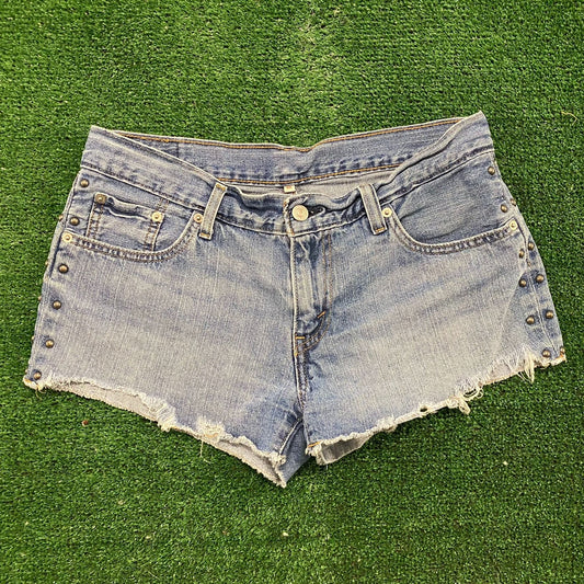 Levi's Studded Vintage Cut-off Denim Jean Shorts Jorts