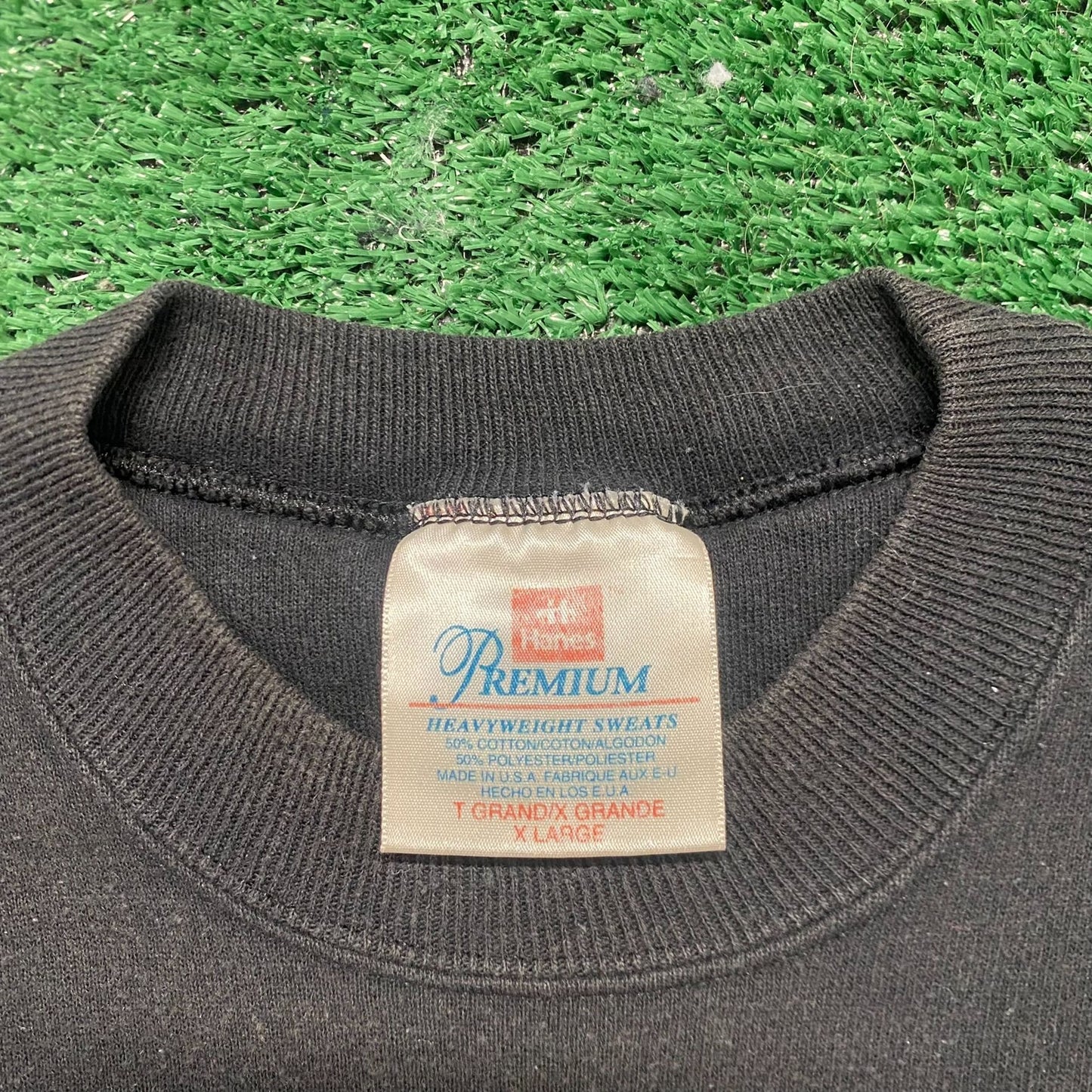 Vintage 90s Plain Black Crewneck Sun Faded Blank Sweatshirt