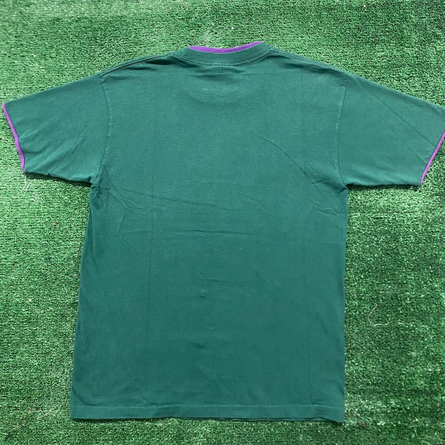 Vintage 90s Green Purple Blank Shirt Plain Single Stitch Tee