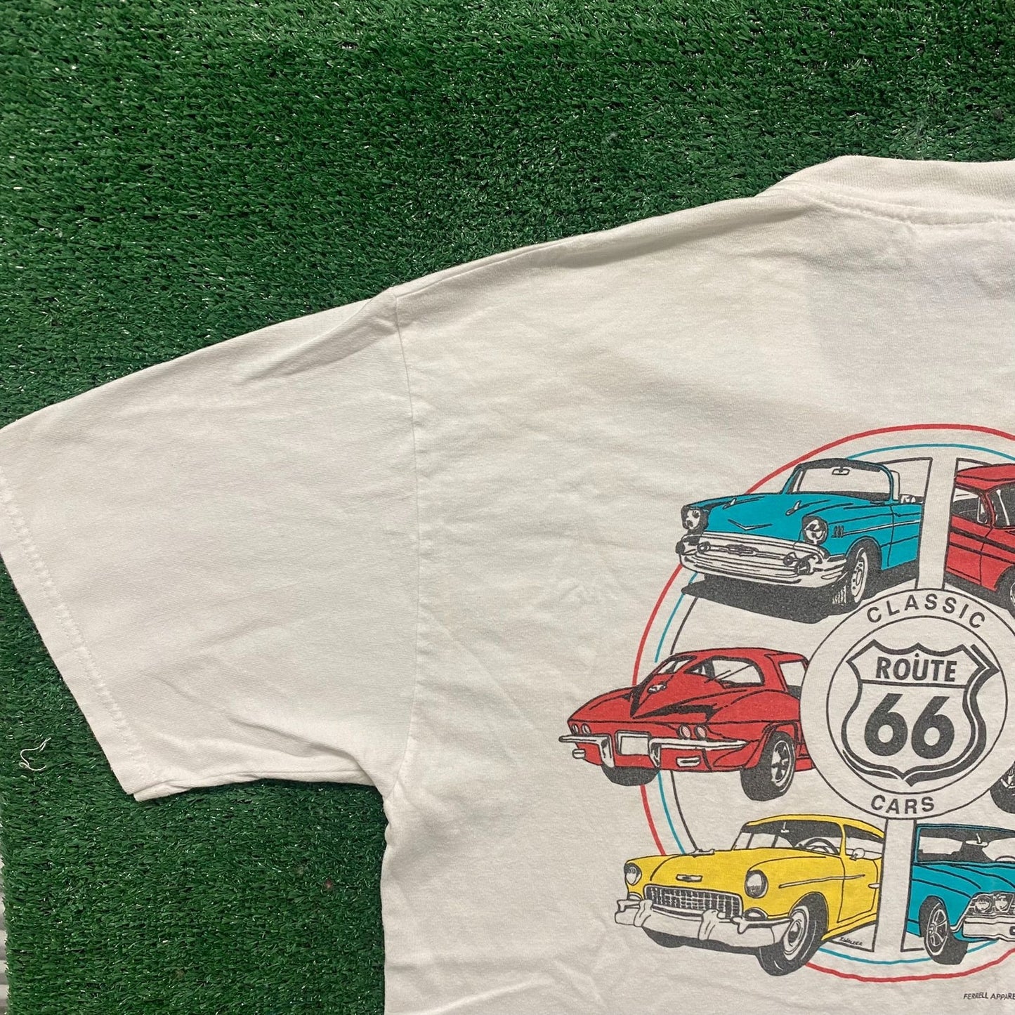 Vintage Y2K Route 66 Shirt Grunge American Cars Auto USA Tee