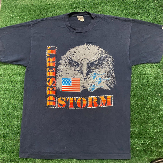 Vintage 90s Iraq War Desert Storm Single Stitch Military Tee