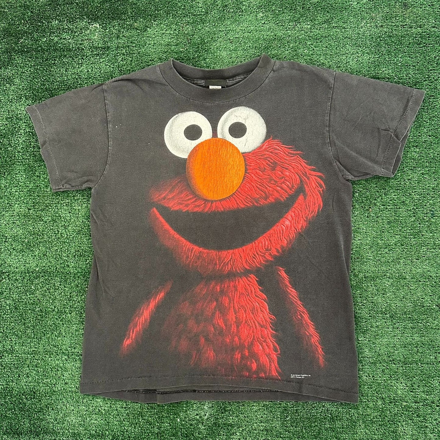 Vintage 90s Elmo Shadow Big Print T-Shirt Single Stitch Grunge Punk Black S