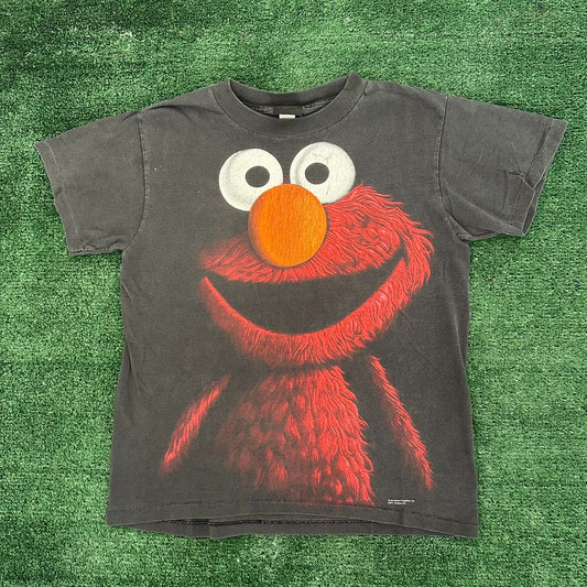 Vintage 90s Elmo Shadow Big Print T-Shirt Single Stitch Grunge Punk Black S