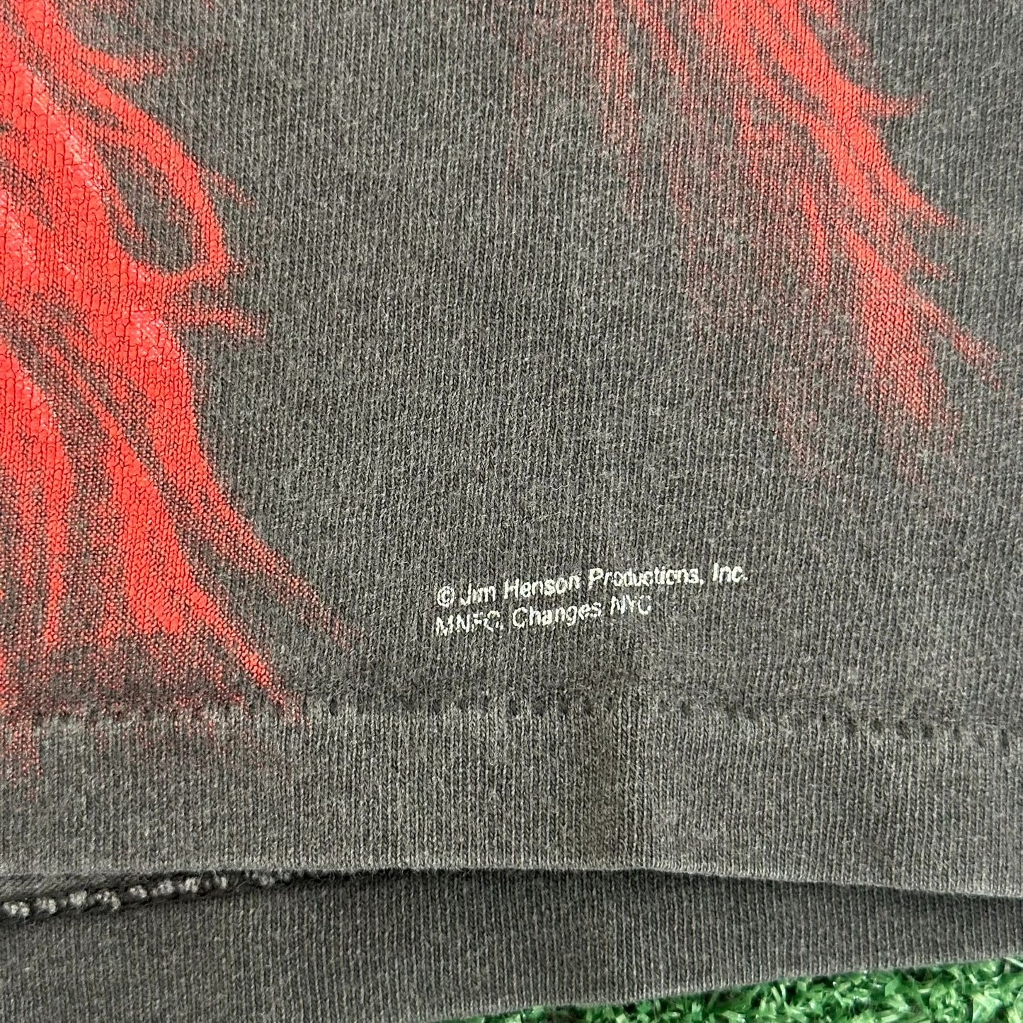 Vintage 90s Elmo Shadow Big Print T-Shirt Single Stitch Grunge Punk Black S
