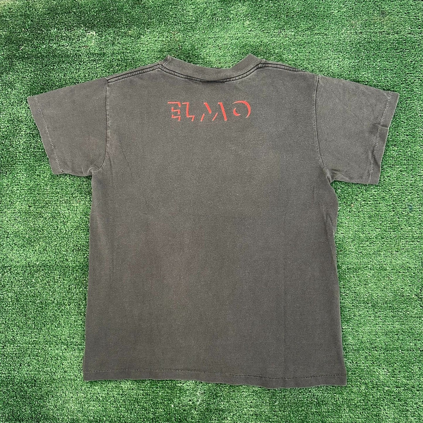 Vintage 90s Elmo Shadow Big Print T-Shirt Single Stitch Grunge Punk Black S