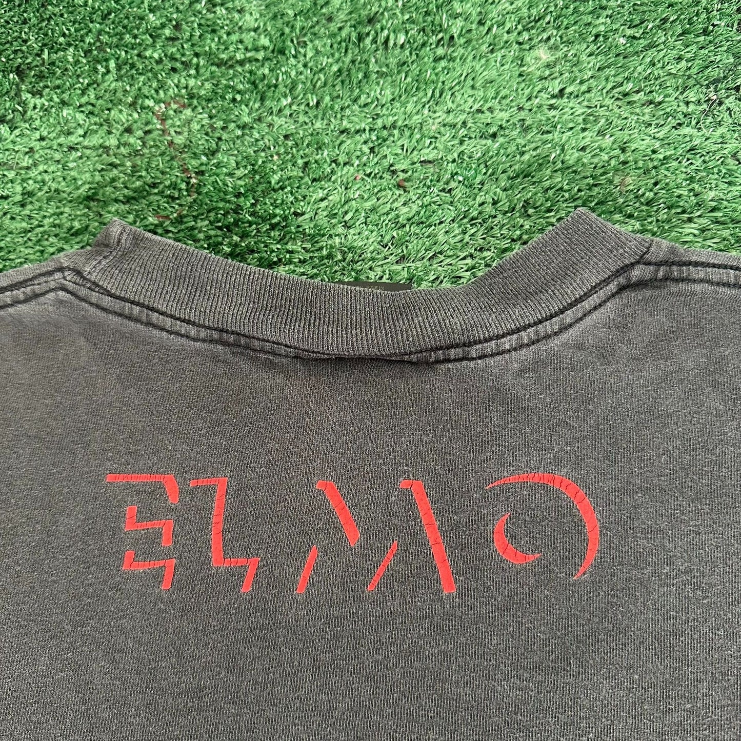 Vintage 90s Elmo Shadow Big Print T-Shirt Single Stitch Grunge Punk Black S