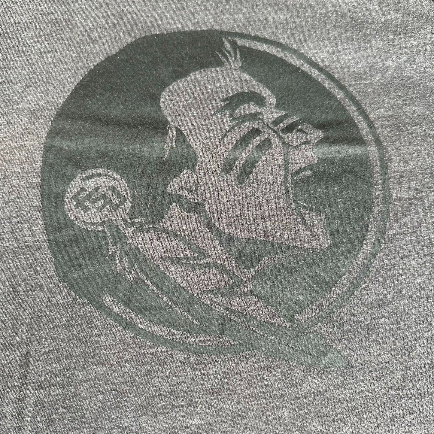 FSU Florida State Seminoles Raglan T-Shirt Long Sleeve Gray Black S Collegiate