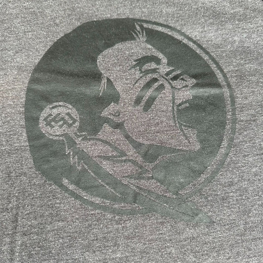 FSU Florida State Seminoles Raglan T-Shirt Long Sleeve Gray Black S Collegiate