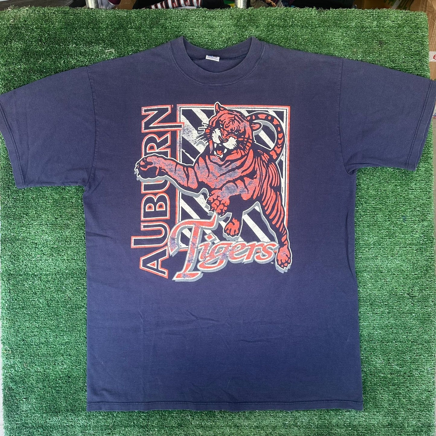 Vintage 90s Russell Auburn Tigers T-Shirt Navy XL NCAA Collegiate University