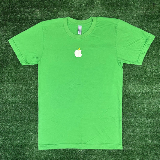 Vintage Y2K Apple Store Employee T-Shirt Geek Minimalist Tech Green Center Logo