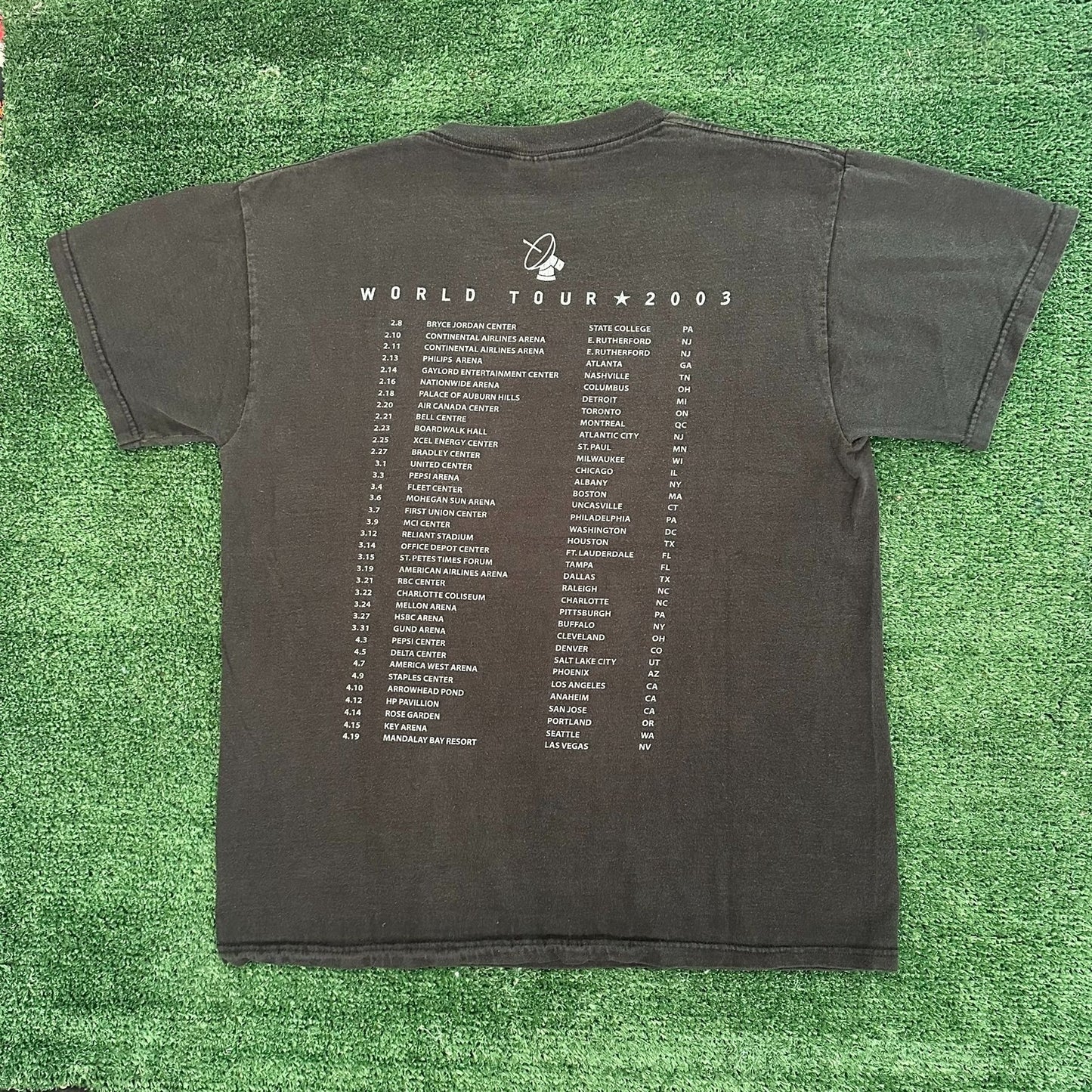 Vintage Y2K Bon Jovi Bounce Tour 2003 T-Shirt Black M Rock Band Tee Grunge Punk