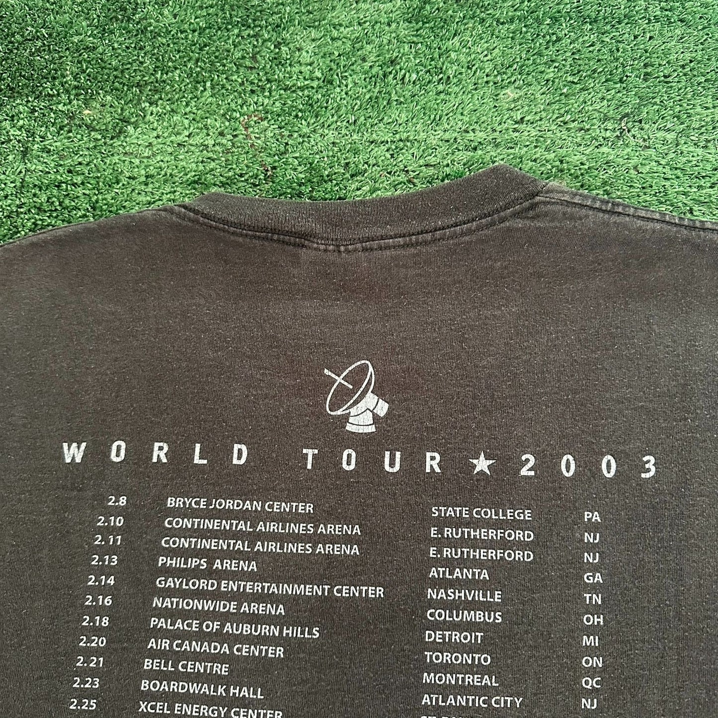 Vintage Y2K Bon Jovi Bounce Tour 2003 T-Shirt Black M Rock Band Tee Grunge Punk