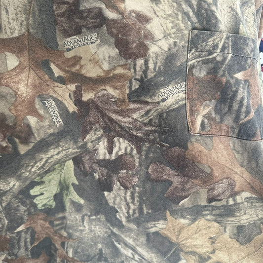 Vintage 90s Realtree Camo T-Shirt Long Sleeve Grunge Gorpcore Hunting Outdoor XL