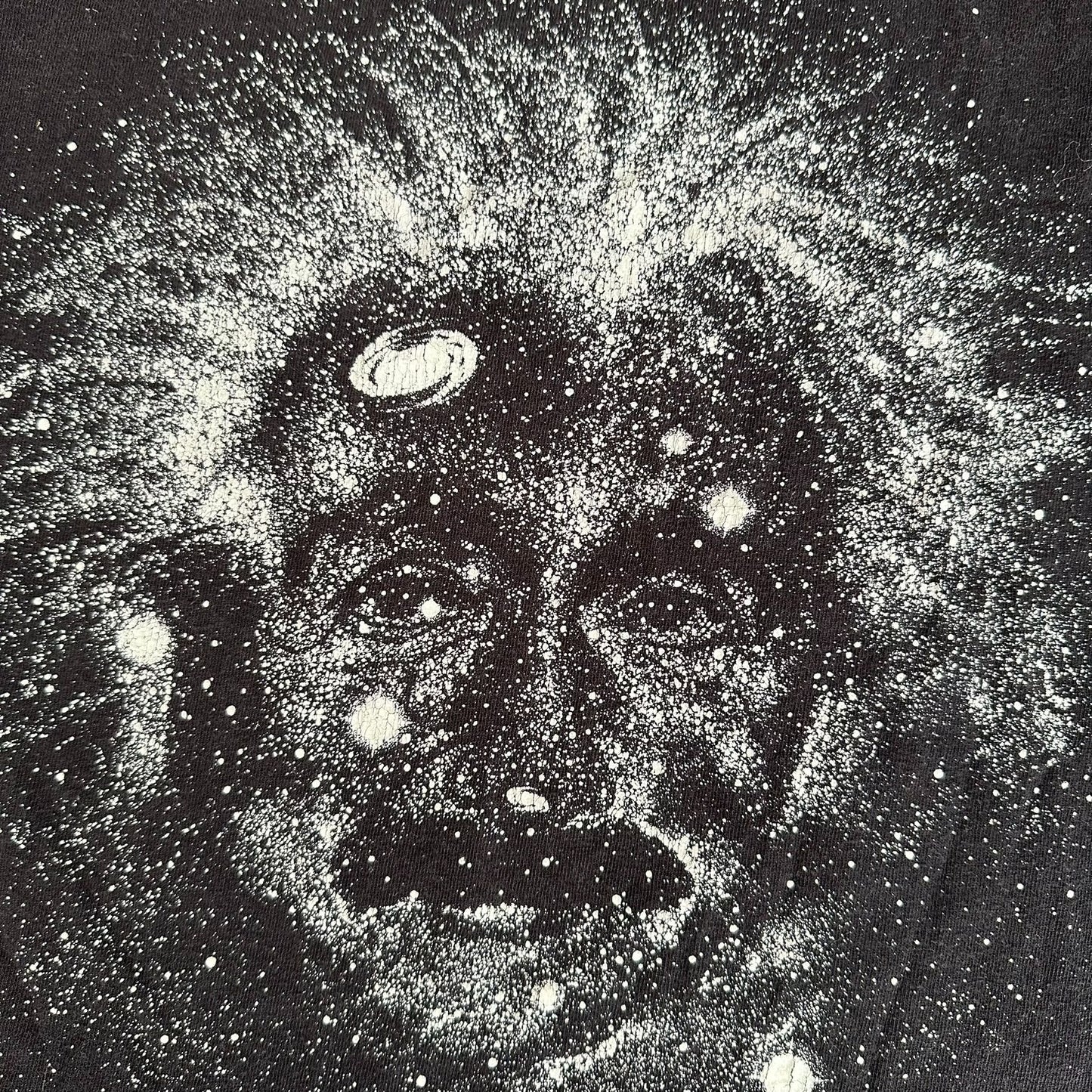 Vintage 90s Albert Einstein Galaxy T-Shirt Geek Nerd Science Big Face Black S