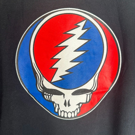 Vintage Y2K Grateful Dead Stealie Skull Band T-Shirt Grunge Deadhead Black L