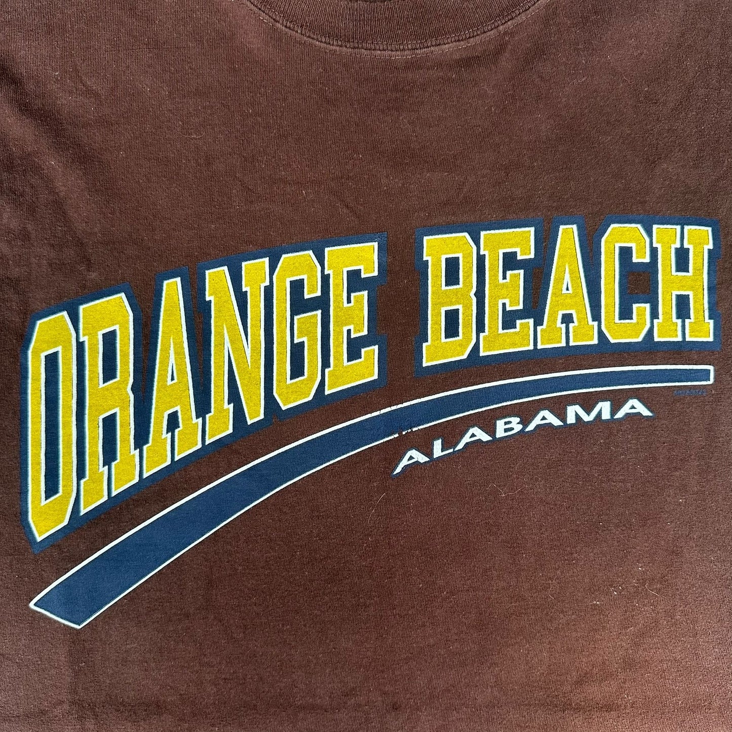 Vintage Y2K Orange Beach Alabama Muscle T-Shirt Sleeveless Brown L Surf Beach