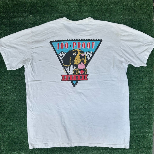 Vintage 90s Crazy Shirts St. Bernard T-Shirt White XL Single Stitch Alpine Ski