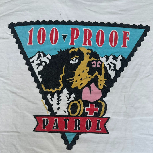 Vintage 90s Crazy Shirts St. Bernard T-Shirt White XL Single Stitch Alpine Ski