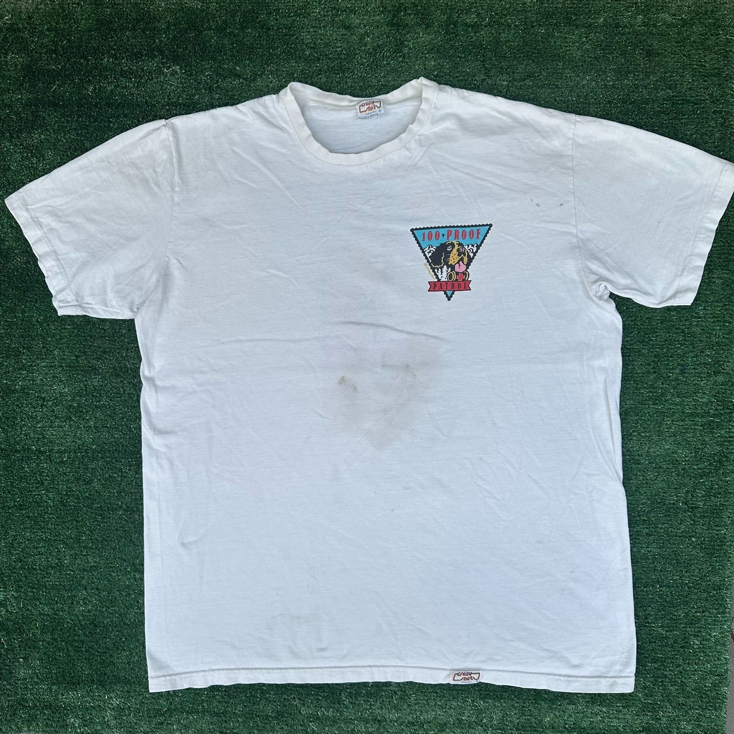 Vintage 90s Crazy Shirts St. Bernard T-Shirt White XL Single Stitch Alpine Ski