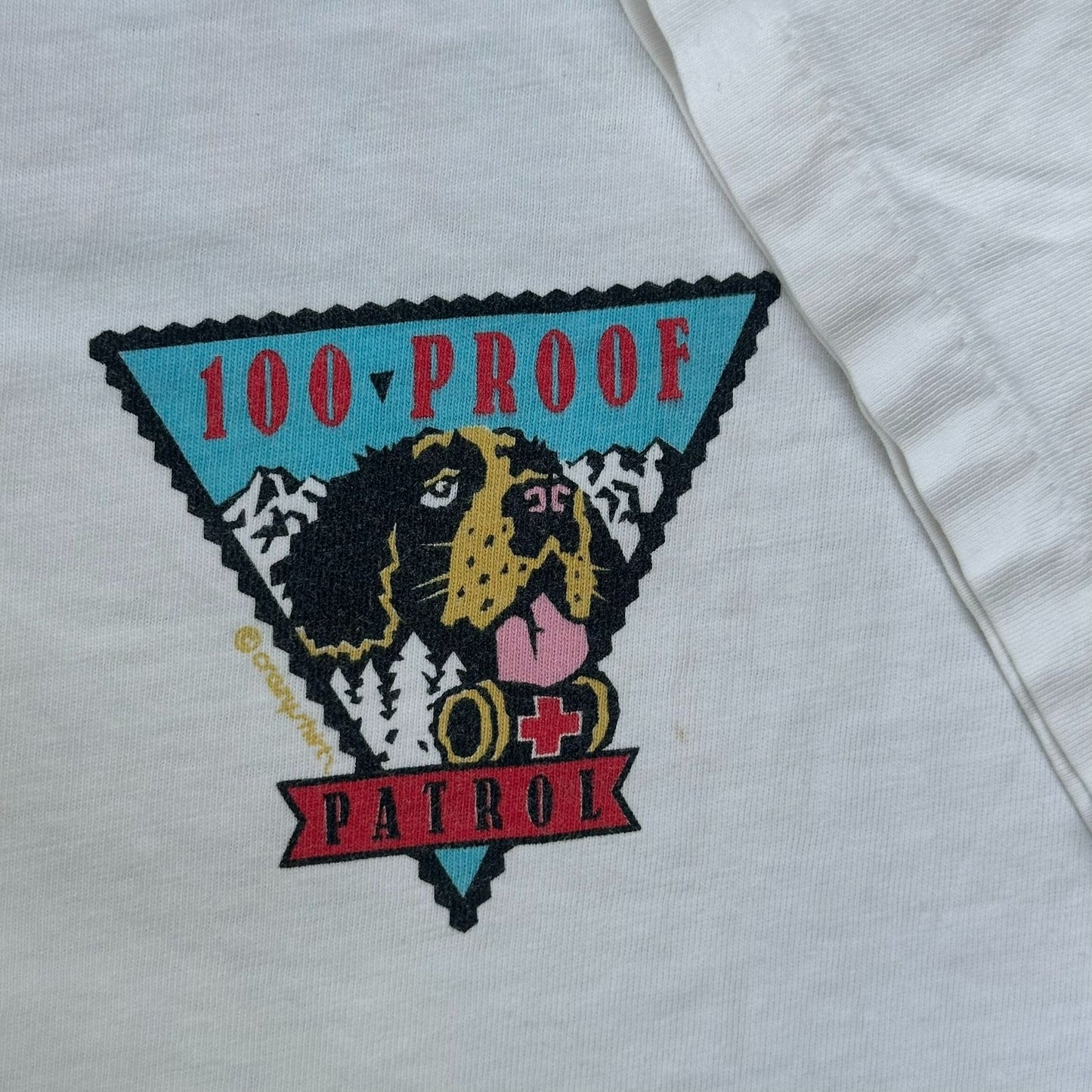 Vintage 90s Crazy Shirts St. Bernard T-Shirt White XL Single Stitch Alpine Ski