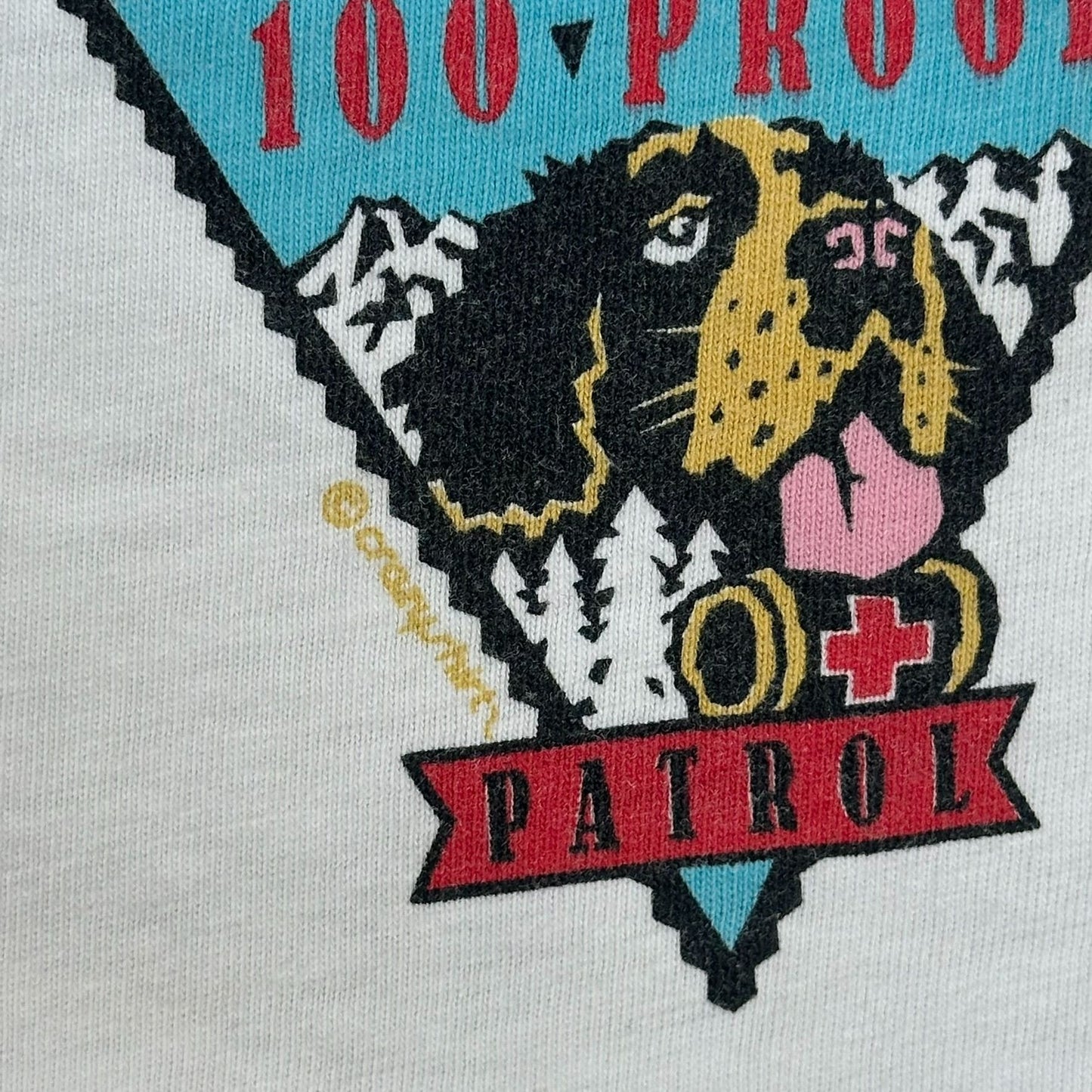 Vintage 90s Crazy Shirts St. Bernard T-Shirt White XL Single Stitch Alpine Ski