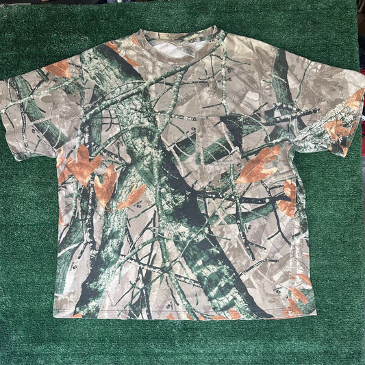 Vintage Y2K Realtree Camo T-Shirt Fusion 3-D Gorpcore Grunge Outdoor Hunting XL