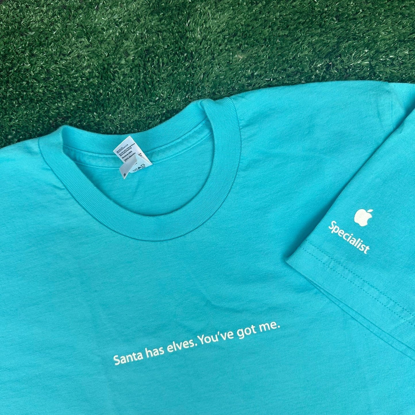 Vintage Y2K Apple Store Employee T-Shirt iPhone iPod Mac Rare Promo Quote Blue S