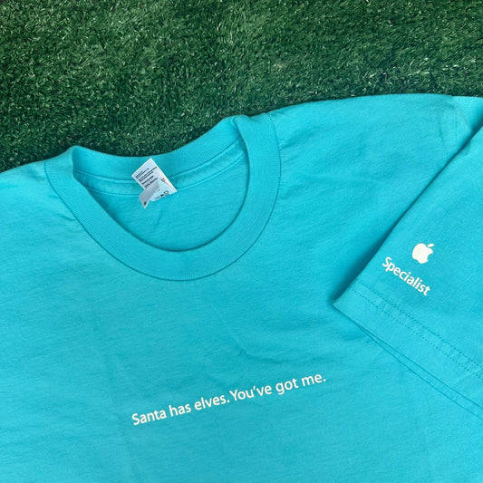Vintage Y2K Apple Store Employee T-Shirt iPhone iPod Mac Rare Promo Quote Blue S