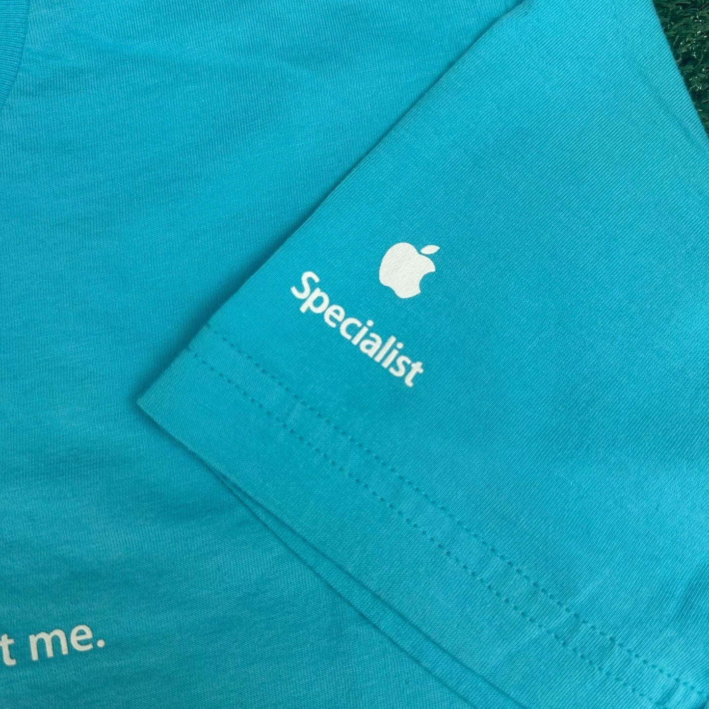 Vintage Y2K Apple Store Employee T-Shirt iPhone iPod Mac Rare Promo Quote Blue S