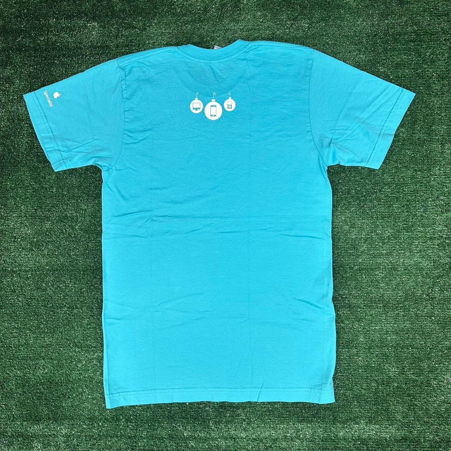 Vintage Y2K Apple Store Employee T-Shirt iPhone iPod Mac Rare Promo Quote Blue S