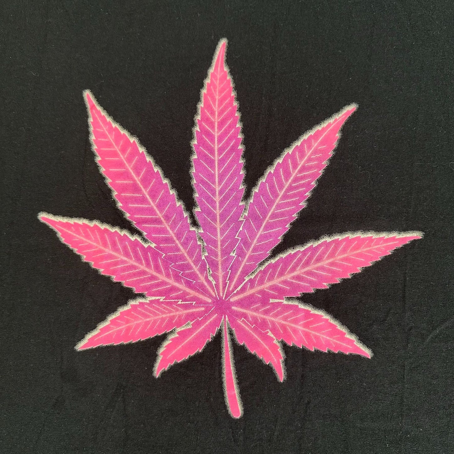 Vintage Y2K Marijuana Leaf Weed T-Shirt Skate Hippie 420 Black Women's XL Grunge