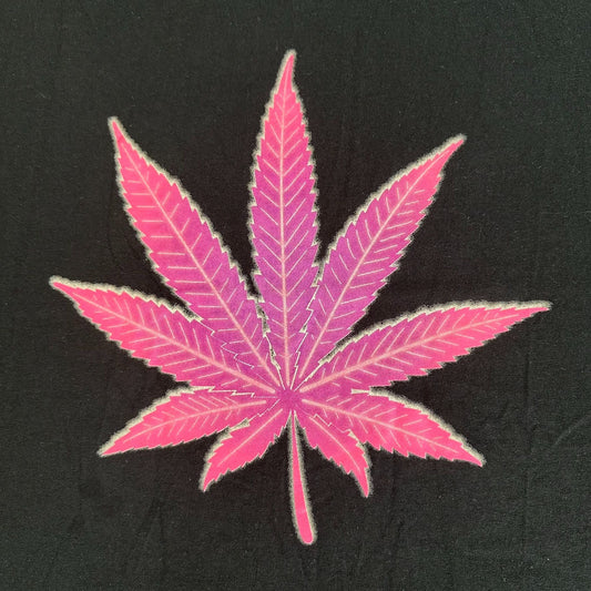 Vintage Y2K Marijuana Leaf Weed T-Shirt Skate Hippie 420 Black Women's XL Grunge